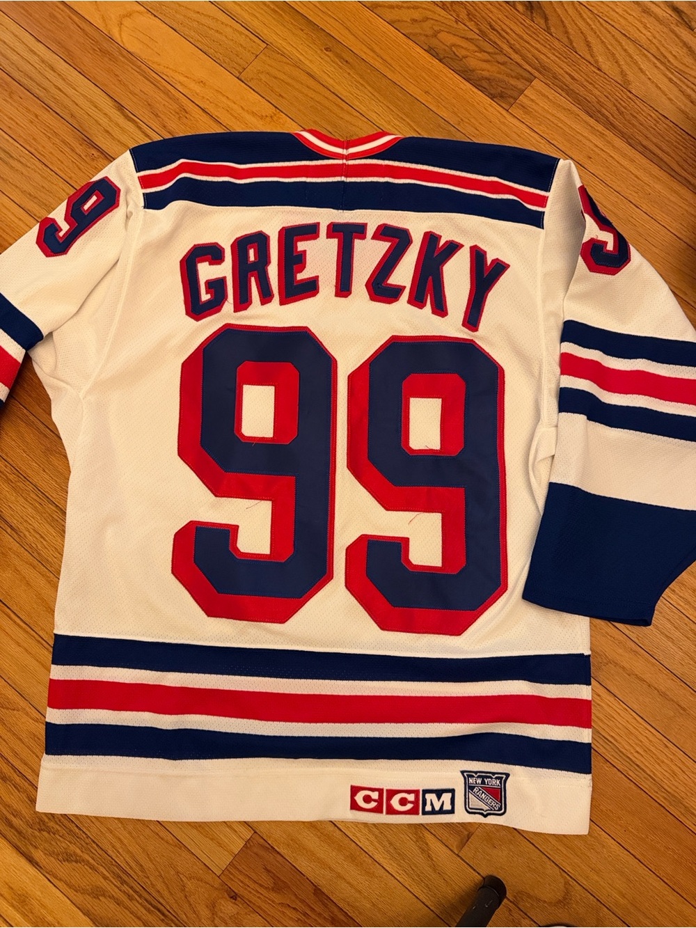 CCM Men’s White Navy Red Crewneck Hockey Jersey - Gretzky 99